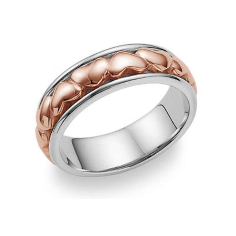 Top 60 Stunning & Marvelous Rose Gold Wedding Bands 38 apples-of-gold-eternal-heart-wedding-band-ring-14k-white-and-rose-gold-368951-1