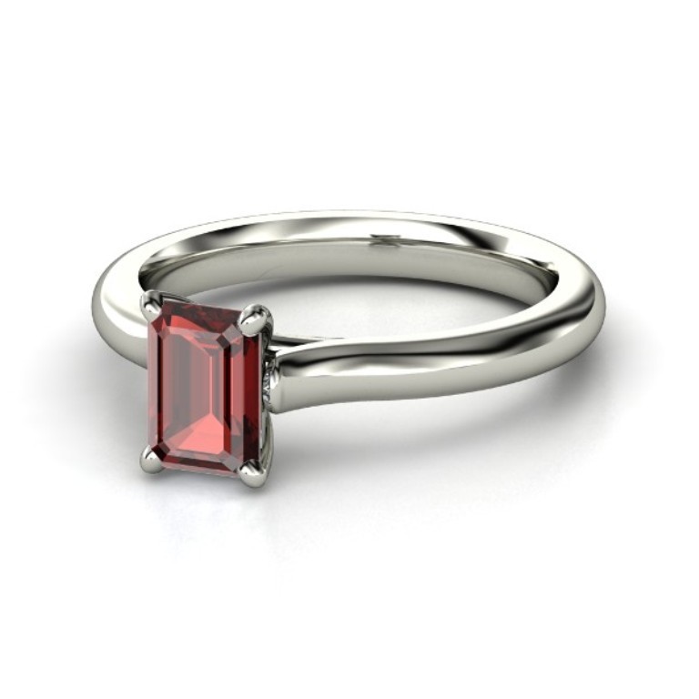 emerald-cut-red-garnet-palladium-ring 35 Fabulous Antique Palladium Engagement Rings