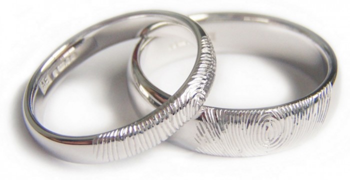 Finger print wedding ring