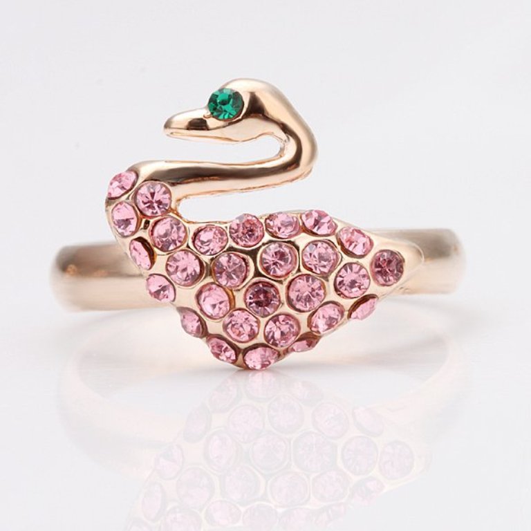 free-shipping-crystal-rose-gold-plated-in-shape-of-swan-engagement-rings-wedding-rings-with-CZ