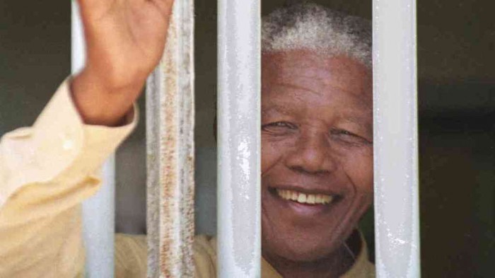 Nelson Mandela in the prison