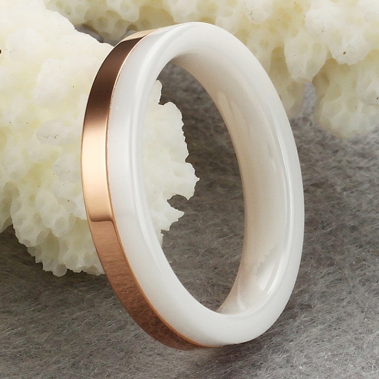 60 Unbelievable Ceramic Wedding Bands for Him & Her 37 -min-order-10-White-Ceramic-Rose-Gold-Plated-font-b-Ring-b-font-Unisex-Men