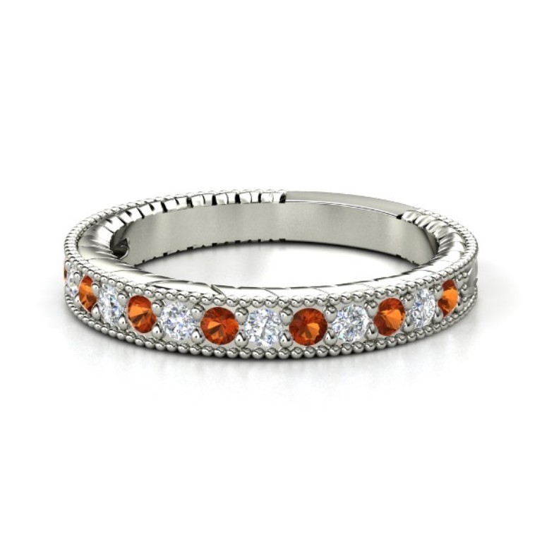 palladium-ring-with-fire-opal-diamond 35 Fabulous Antique Palladium Engagement Rings
