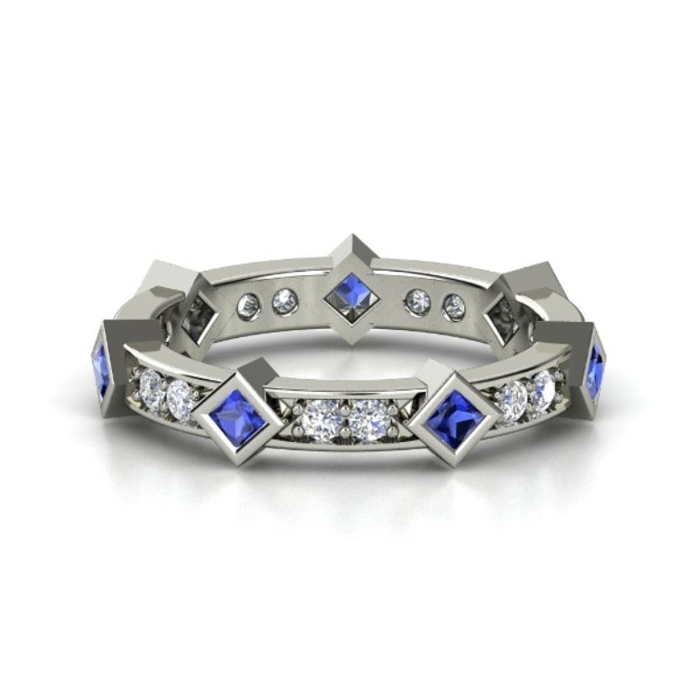 palladium-ring-with-sapphire-diamond 35 Fabulous Antique Palladium Engagement Rings
