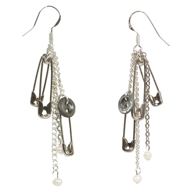 pin-button-pearl-earrings 45 Unusual and Non-traditional Earrings