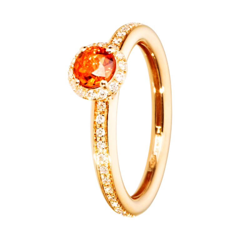 ring-romance-red-gold-sapphire-orange-1 40 Elegant Orange Sapphire Rings for Different Occasions