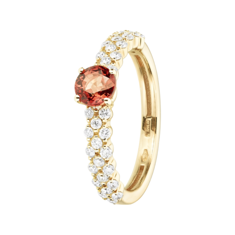 40 Elegant Orange Sapphire Rings for Different Occasions 32 ring-romance-triple-red-gold-sapphire-orange-1