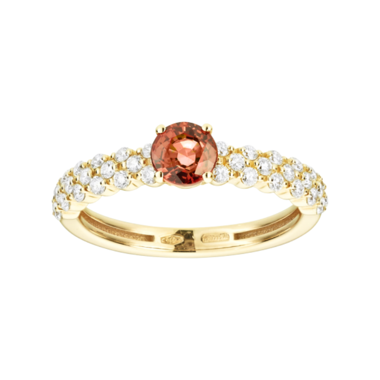ring-romance-triple-red-gold-sapphire-orange-2 40 Elegant Orange Sapphire Rings for Different Occasions