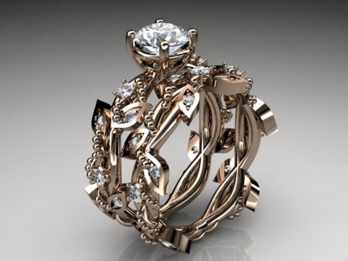 Top 60 Stunning & Marvelous Rose Gold Wedding Bands 47 rings-rose-gold-diamond-leaf-and-vine-wedding-ring-engagement-59416