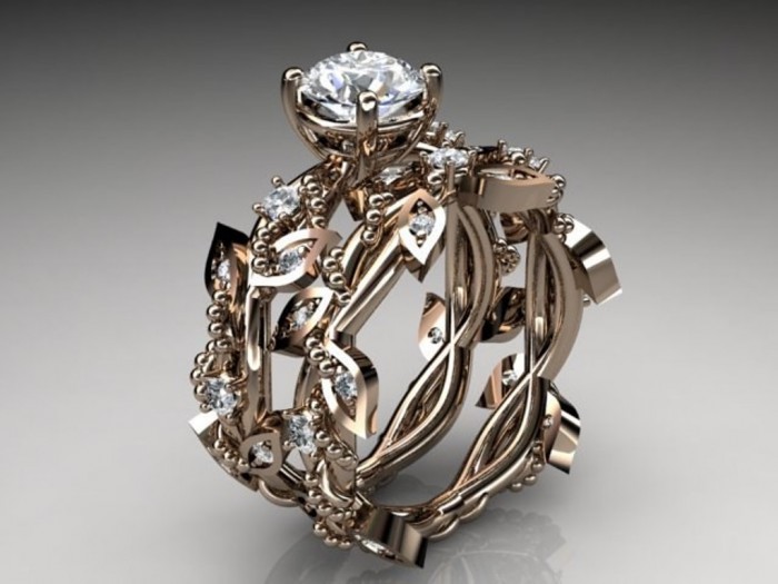 rings-rose-gold-diamond-leaf-and-vine-wedding-ring-engagement-59416 Top 60 Stunning & Marvelous Rose Gold Wedding Bands