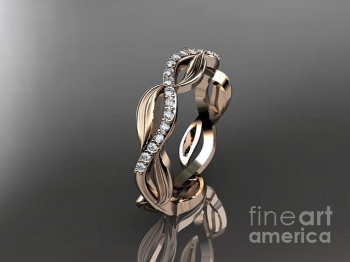 Top 60 Stunning & Marvelous Rose Gold Wedding Bands 32 rose-gold-diamond-leaf-and-vine-wedding-ring-engagement-ring-wedding-band-adlr100b-anjaysdesigns-com