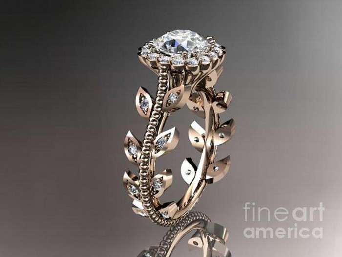 Top 60 Stunning & Marvelous Rose Gold Wedding Bands 34 rose-gold-diamond-leaf-and-vine-wedding-ring-engagement-ring-wedding-band-adlr118-anjaysdesigns-com