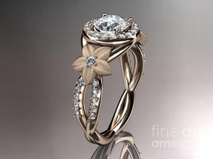 rose-gold-diamond-leaf-and-vine-wedding-ring-engagement-ring-wedding-band-adlr127-anjaysdesigns-com Top 60 Stunning & Marvelous Rose Gold Wedding Bands