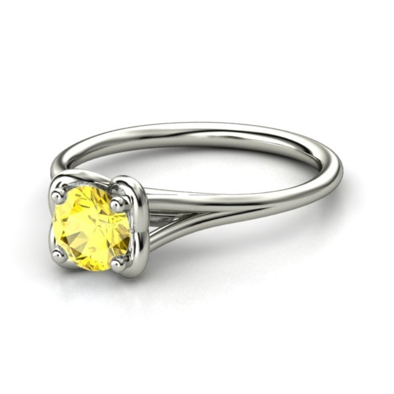 round-yellow-sapphire-palladium-ring 35 Fabulous Antique Palladium Engagement Rings