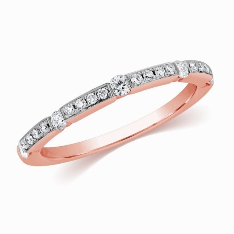 Top 60 Stunning & Marvelous Rose Gold Wedding Bands 30 unique-petite-rose-gold-diamond-wedding-band