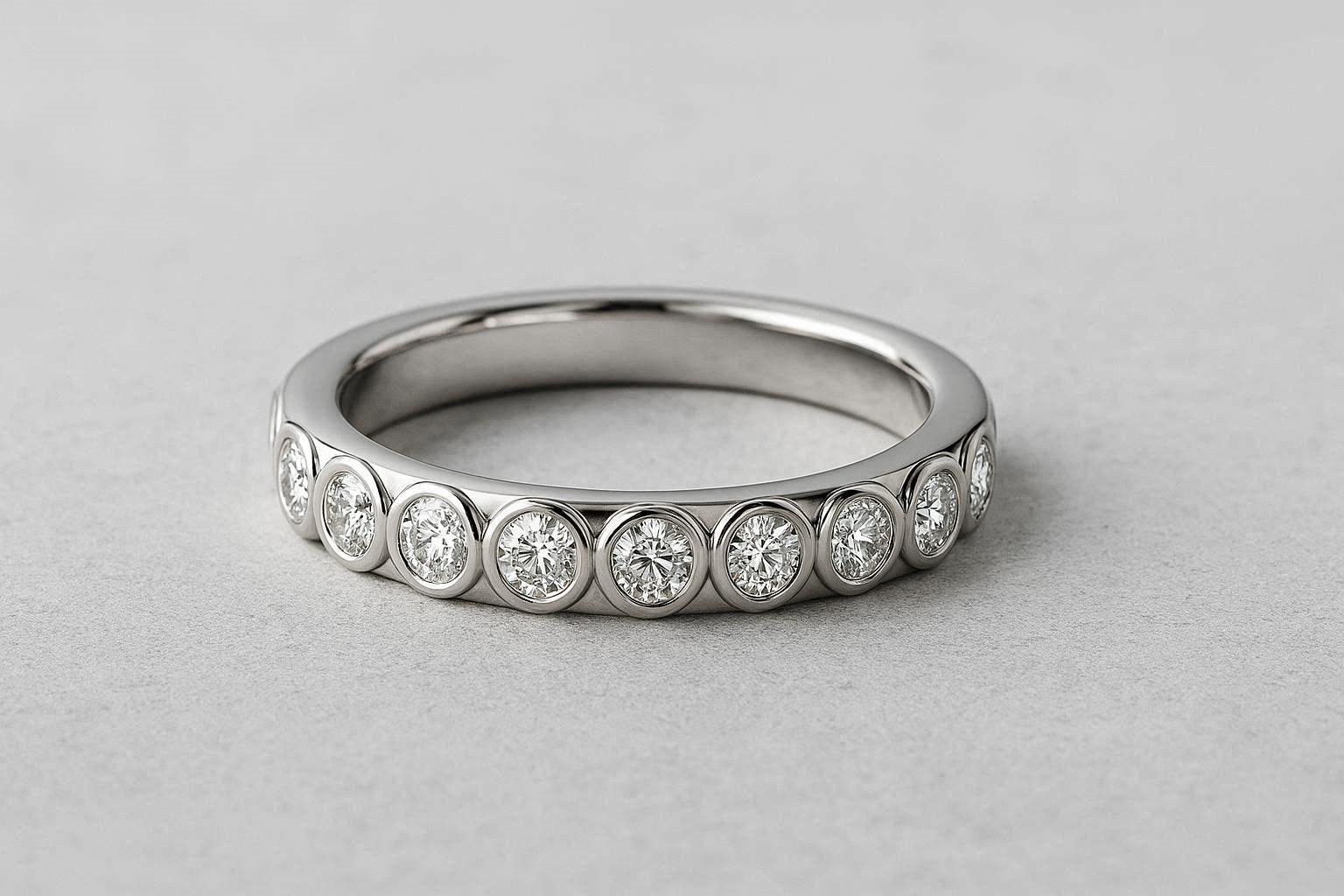 Bezel Set Diamond Wedding Band 17 Breathtaking & Marvelous Diamond Wedding bands for Him & Her - 11 diamond wedding bands