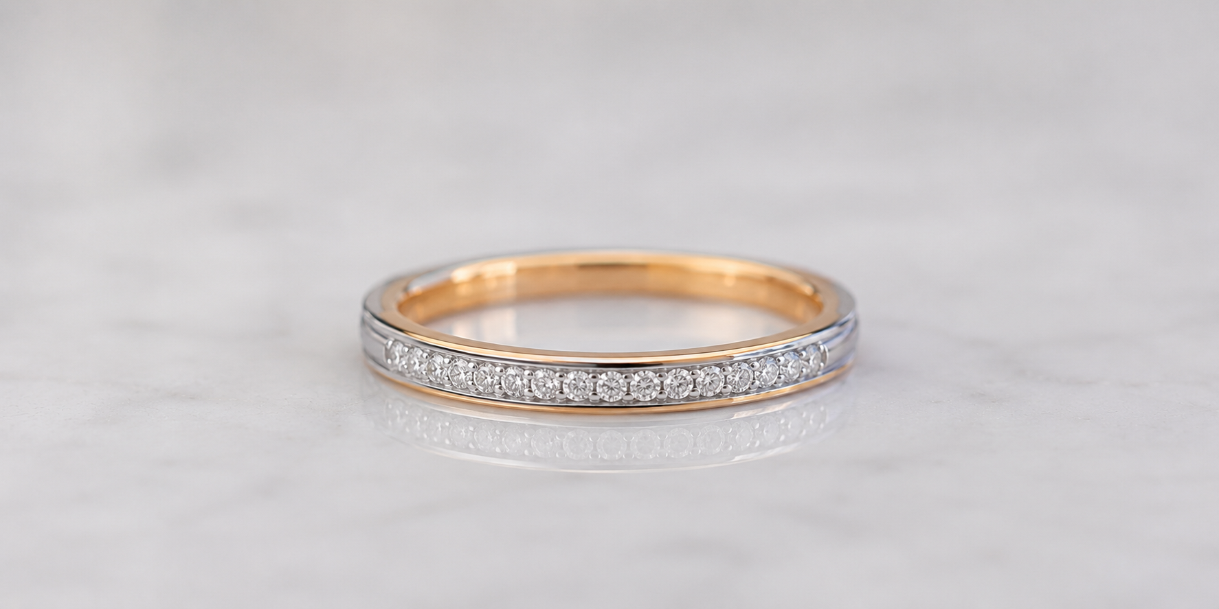 Two Tone Diamond Wedding Band 17 Breathtaking & Marvelous Diamond Wedding bands for Him & Her - 18 diamond wedding bands
