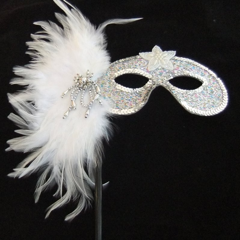 silver-mask-with-creamy-white-feathers-681-p 89+ Most Stylish Masquerade Masks in 2020