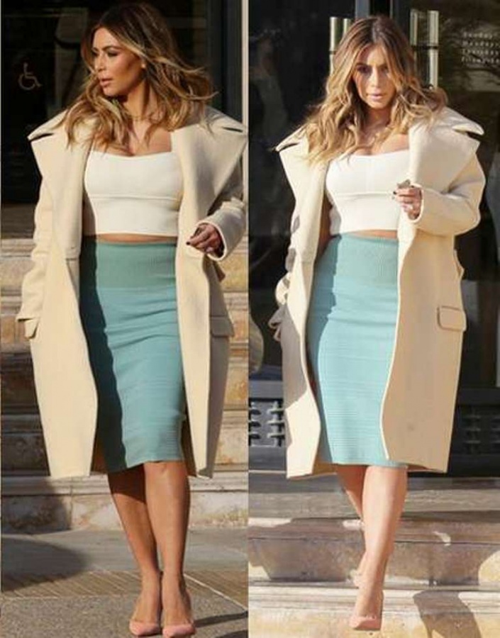 Kim-Kardashian-Generous-Curves-Wore-Crop-Top-Size-XS-Pencil-Skirt-High-waist-03