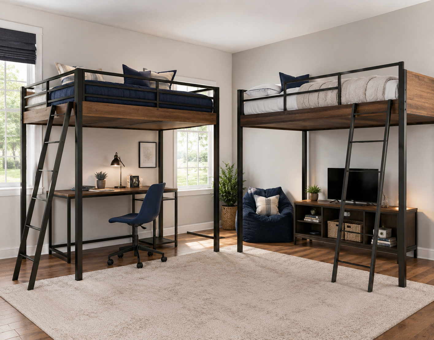 Loft Beds with Open Space Underneath Make Your Children's Bedroom Larger Using Bunk Beds - 5 your children's bedroom