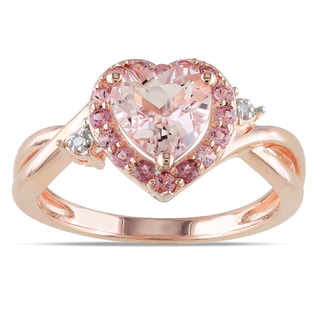 Miadora-Rose-Plated-Silver-Morganite-Tourmaline-and-Diamond-Ring-P15554536 30 Elegant Design Of Engagement Rings In Rose Gold
