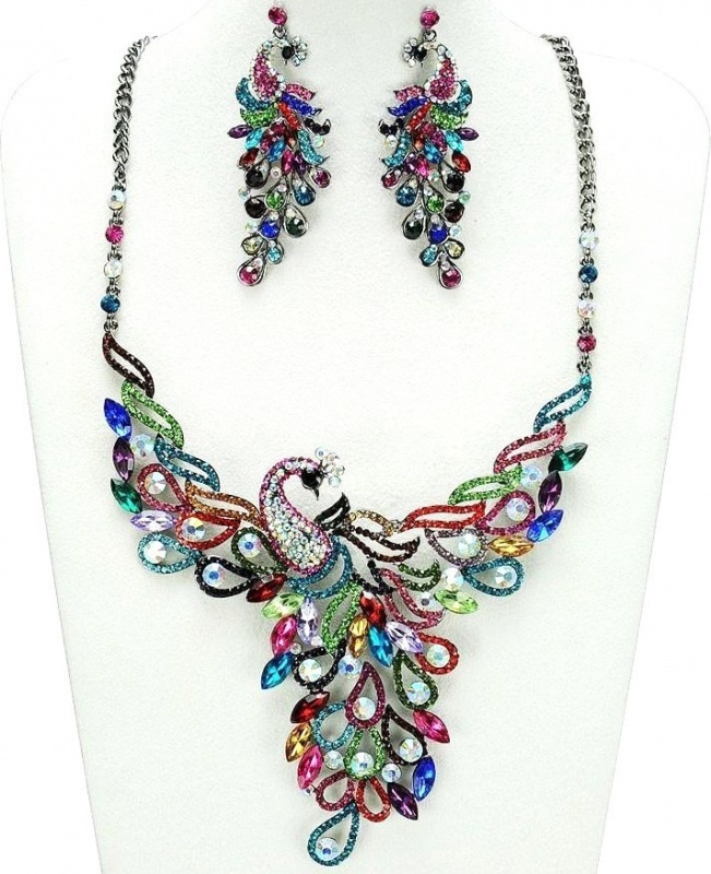 MultiColor-Peacock-Necklace-Earrings-www.jewellery.ozyle-5 These 25+ Multicolor Jewels Will Live Up Your Outfit And Uplift Your Mood As Well