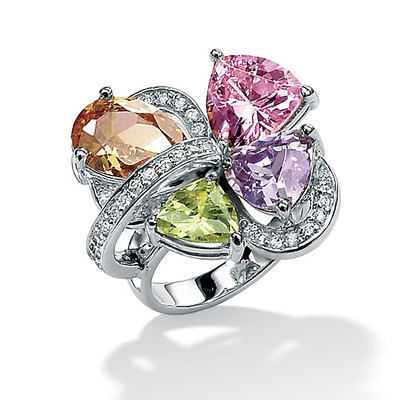Palm-Beach-Jewelry-Multi-Color-Cubic-Zirconia-Sterling-Silver-Ring These 25+ Multicolor Jewels Will Live Up Your Outfit And Uplift Your Mood As Well
