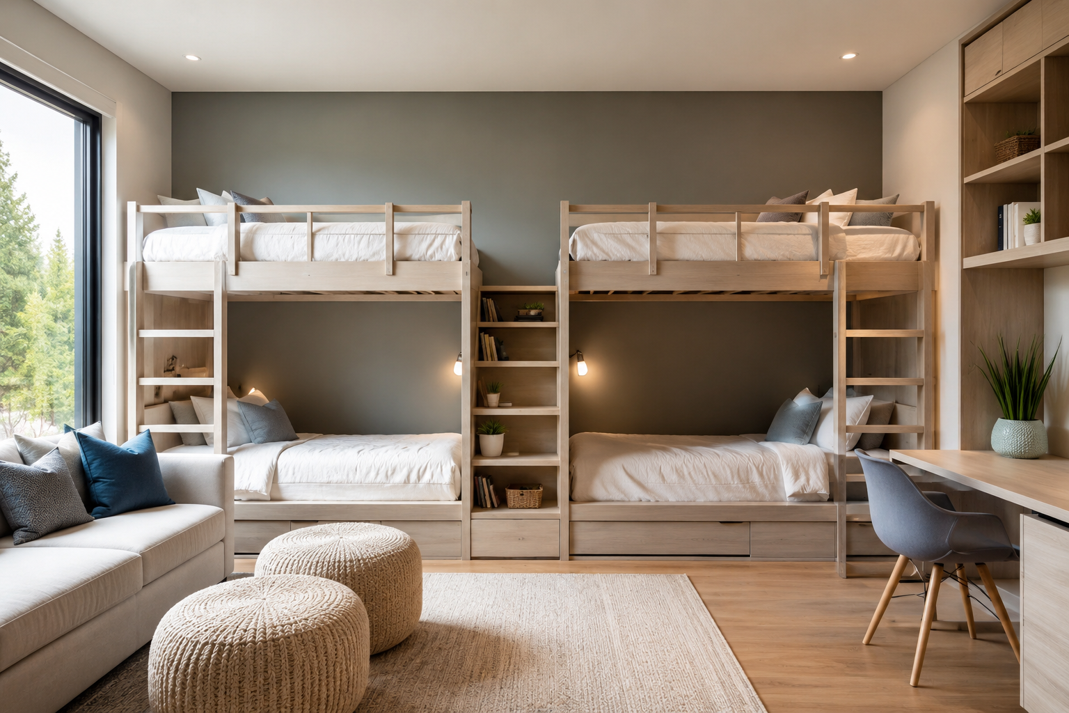 Smart Furniture Pairings with bunk beds That Enhance the Spacious Feel Make Your Children's Bedroom Larger Using Bunk Beds - 11 your children's bedroom