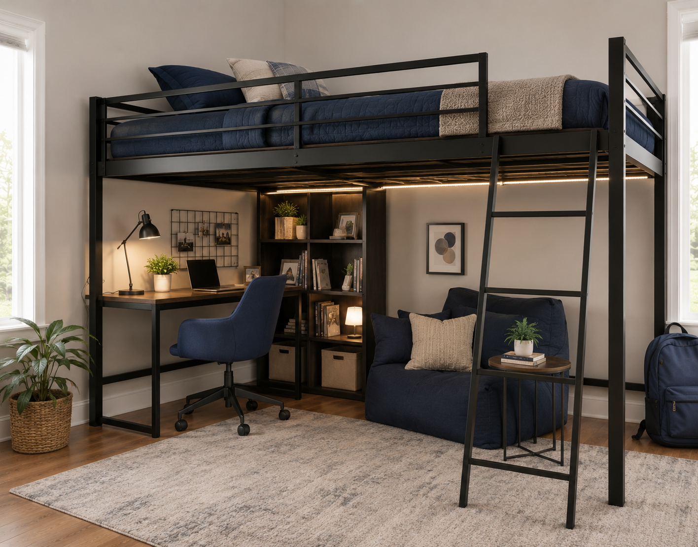 Transform the Space Under a Loft Bed into a Functional Zone Make Your Children's Bedroom Larger Using Bunk Beds - 10 your children's bedroom
