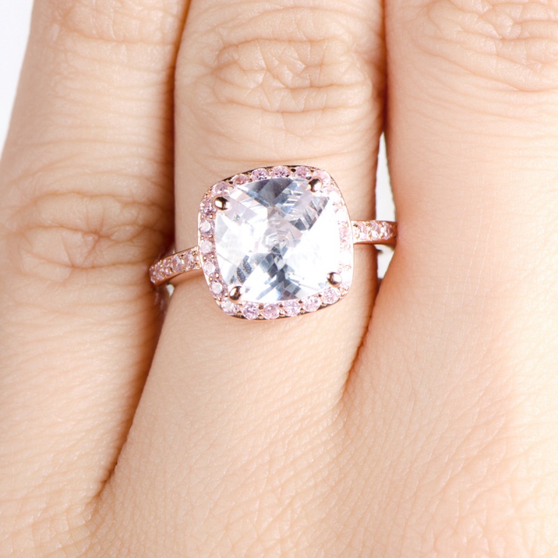 marina-s-rose-gold-cushion-cut-engagement-ring-with-pink-czs-67 30 Elegant Design Of Engagement Rings In Rose Gold