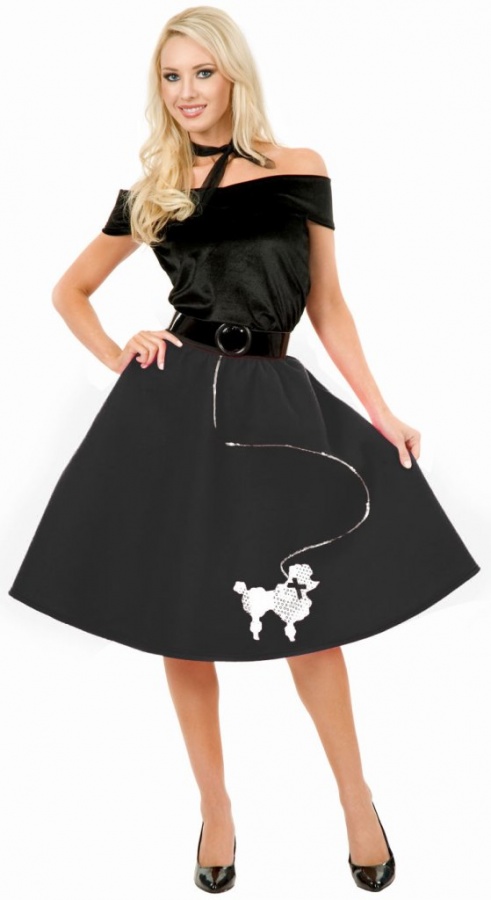 1136BL-Plus-Size-Black-Poodle-Skirt-Costume-large1 Top 15 Most Common Trends & Fads in 1950’s