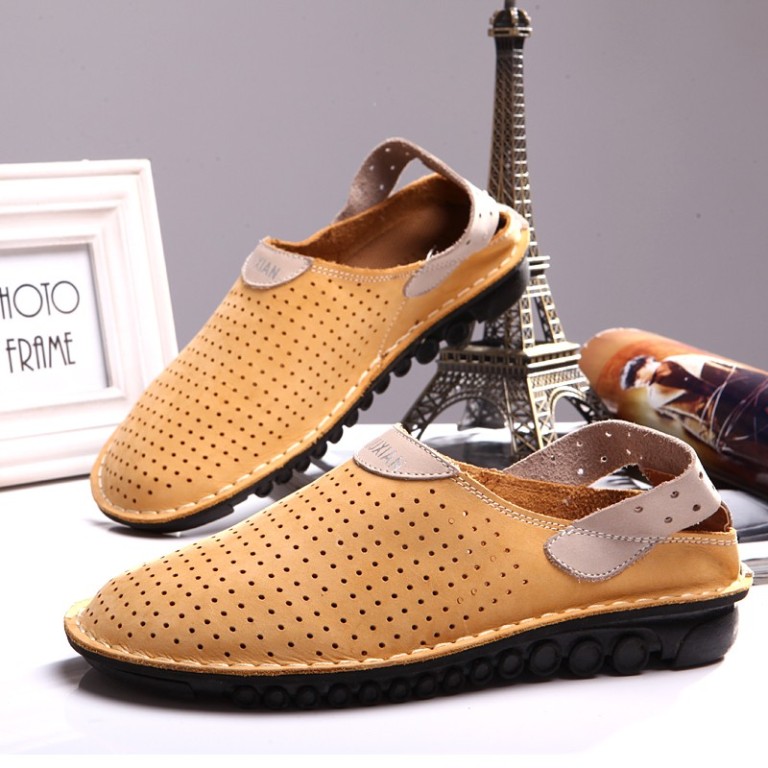 2014-New-Summer-Toe-Cap-Sandals-Cutout-Casual-Shoe-Slippers-Men-s-Breathable-Genuine-Leather-shoes 20+ Exclusive Men's Shoes Fashion Trends Coming Back in 2020