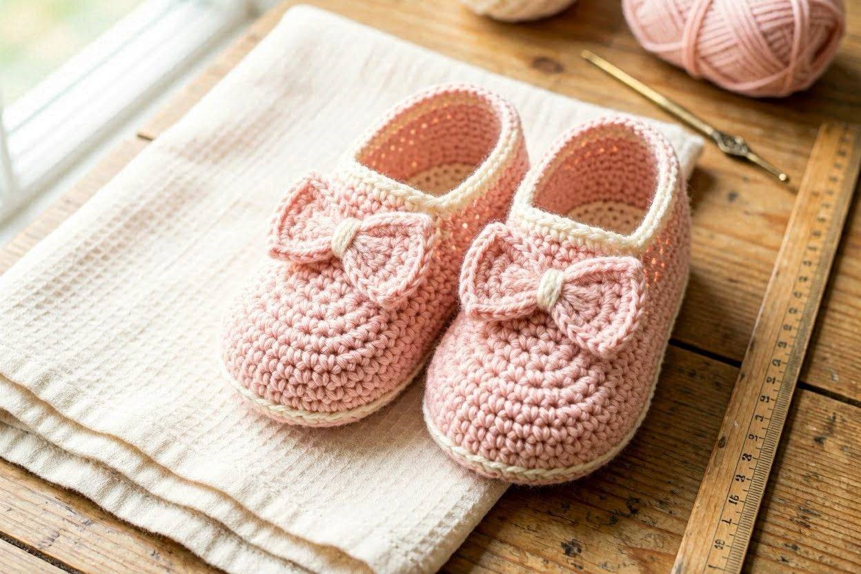 16 Awesome & Fabulous Collection of Crochet Slippers for Newborn Babies 17 Bow Crochet Baby Slippers 16 Awesome & Fabulous Collection of Crochet Slippers for Newborn Babies - 17