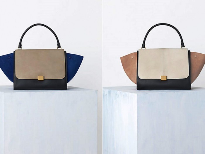 Celine-Tricolor-Suede-Blue-and-Cream-Trapeze-Bag-Spring-2014 20+ Latest Bag Trends Expected to Come Back in 2019