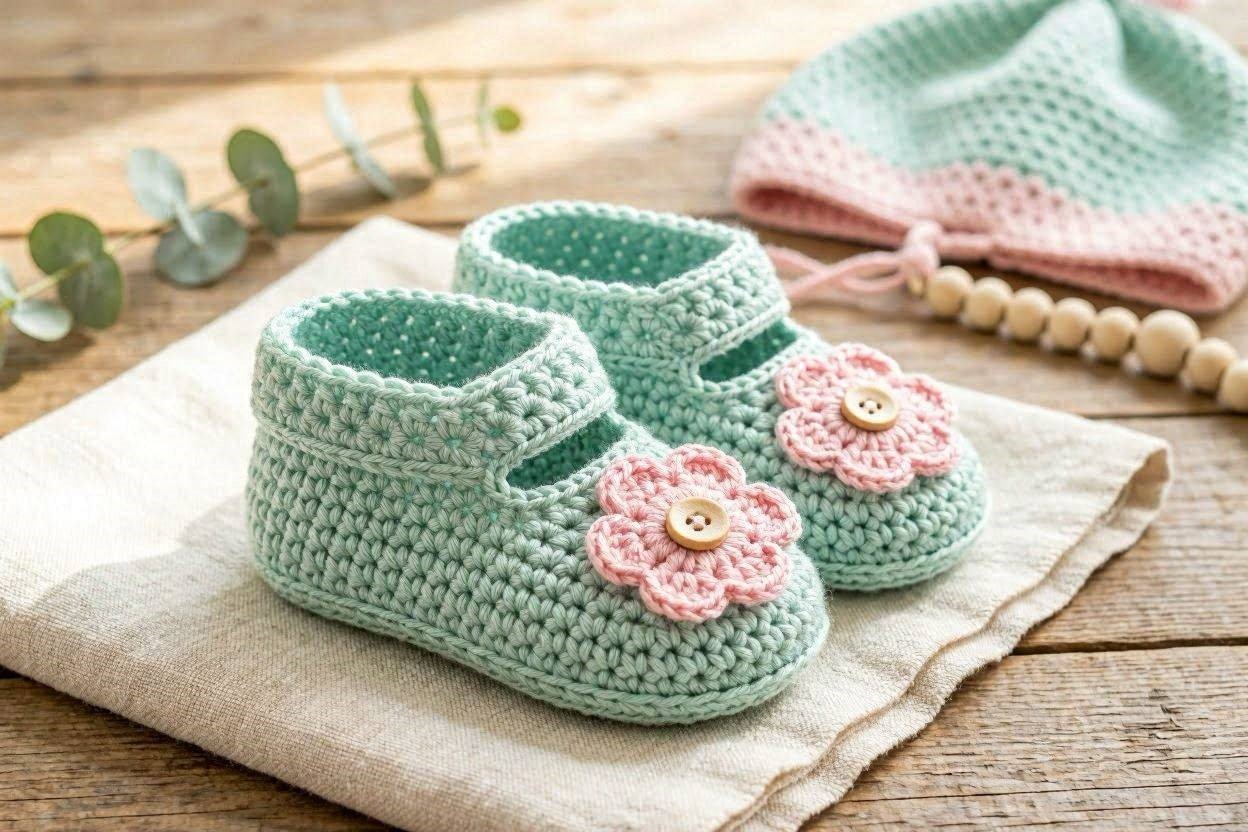 16 Awesome & Fabulous Collection of Crochet Slippers for Newborn Babies 8 Flower Crochet Baby Slippers 16 Awesome & Fabulous Collection of Crochet Slippers for Newborn Babies - 8