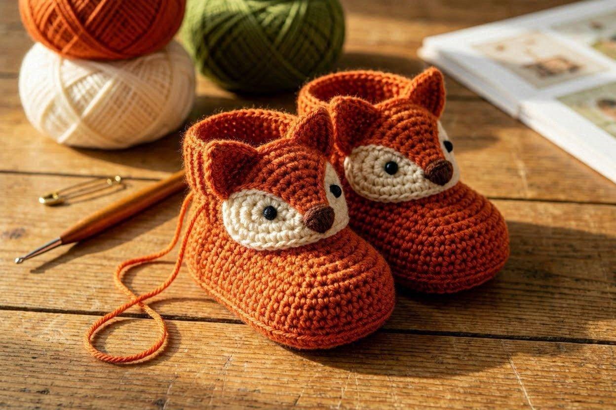 16 Awesome & Fabulous Collection of Crochet Slippers for Newborn Babies 12 Fox Crochet Baby Booties 16 Awesome & Fabulous Collection of Crochet Slippers for Newborn Babies - 12