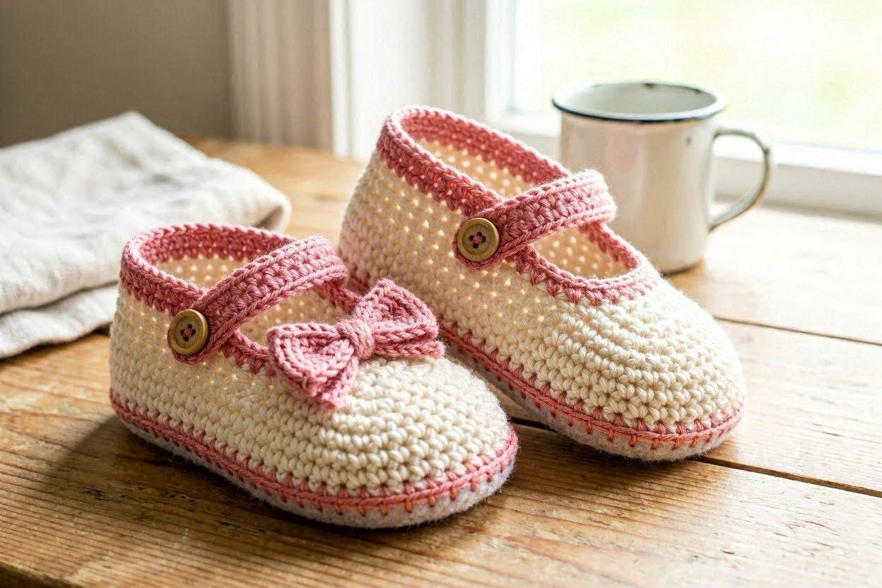 16 Awesome & Fabulous Collection of Crochet Slippers for Newborn Babies 9 Mary Jane Crochet Baby Slippers 16 Awesome & Fabulous Collection of Crochet Slippers for Newborn Babies - 9