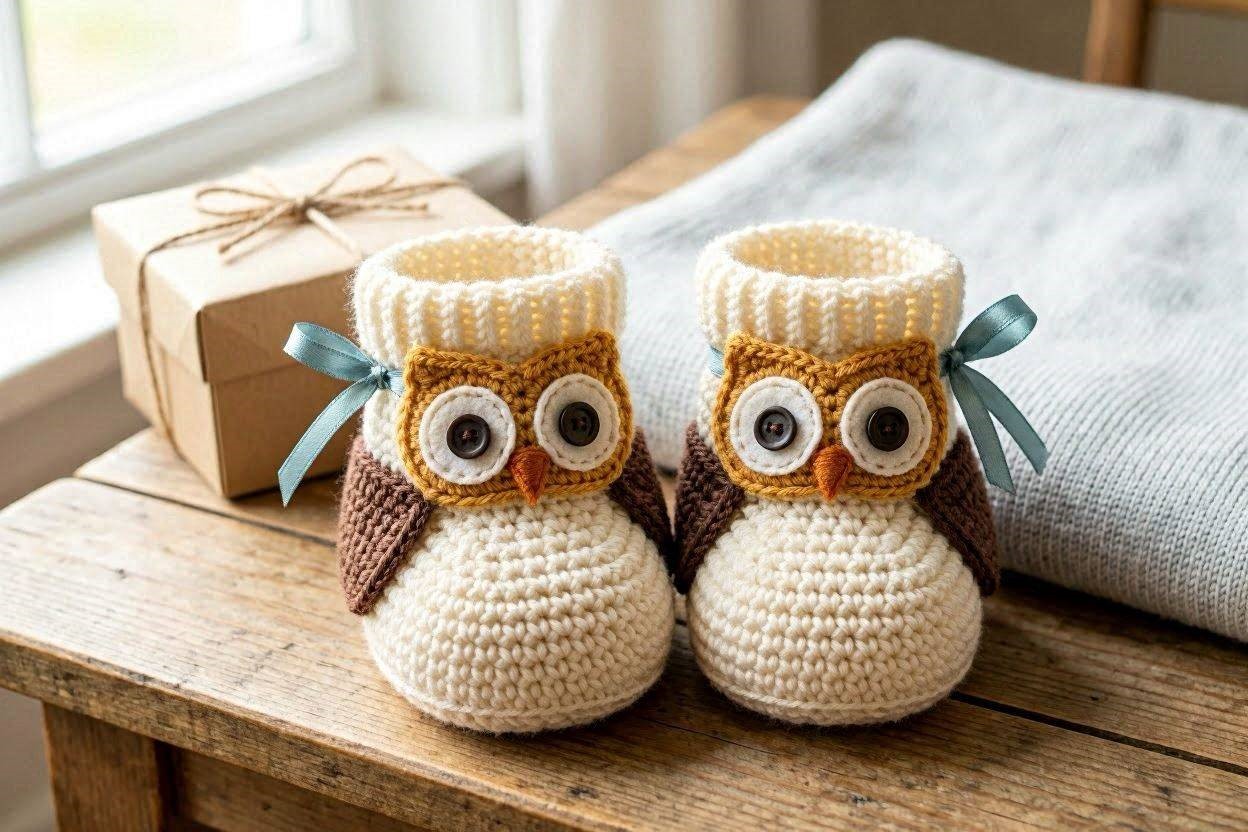 16 Awesome & Fabulous Collection of Crochet Slippers for Newborn Babies 14 Owl Crochet Baby Booties 16 Awesome & Fabulous Collection of Crochet Slippers for Newborn Babies - 14