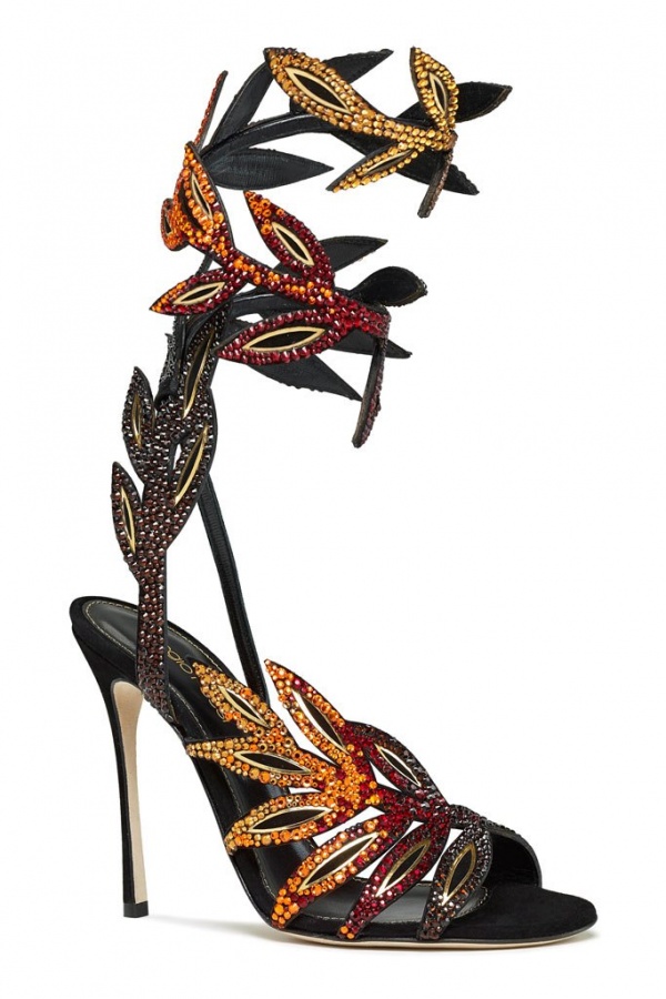 Sergio Rossi Crystal Vine Ankle Wrap Sandals Spring 2014 20+ Hottest Shoe Trends for Women in Next Spring & Summer - spring shoe trends 1
