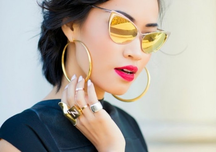 Tom ford Gold Cat Eye Sunglasses 2014 01