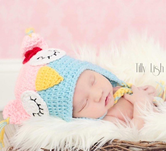 crochet-baby-hat-owl-sleeping-turquoise-light-pink-photography-prop-for-babies-girls-e1345242691969 20 Marvelous & Catchy Crochet Hats for Newborn babies