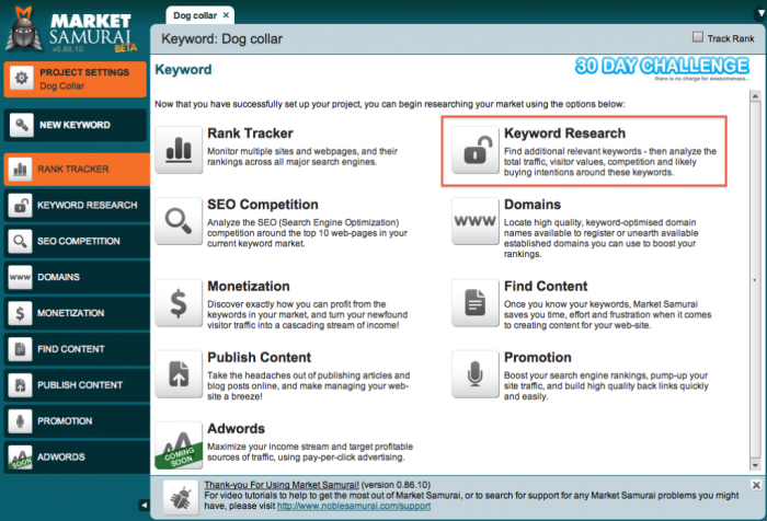 Generate More Traffic & Rank #1 with Market Samurai 6 market-samurai-main