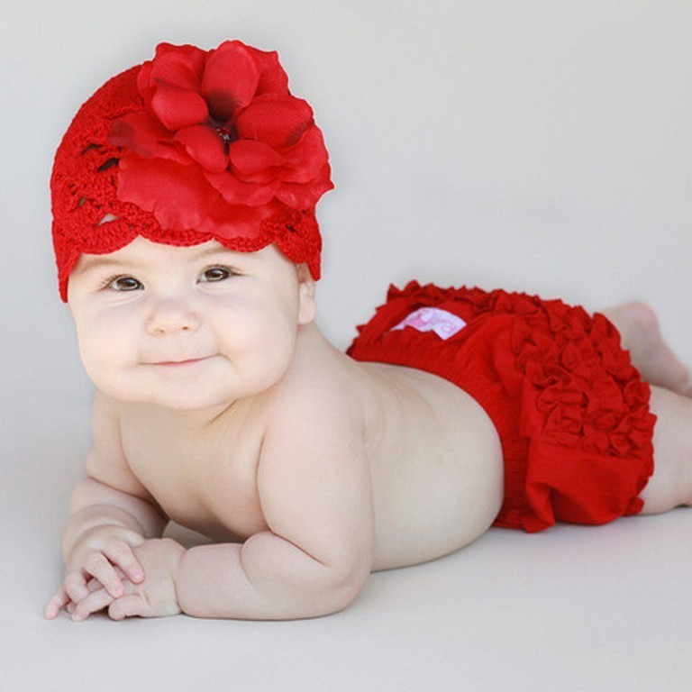 red_rose_and_red_crochet_hat_large 20 Marvelous & Catchy Crochet Hats for Newborn babies