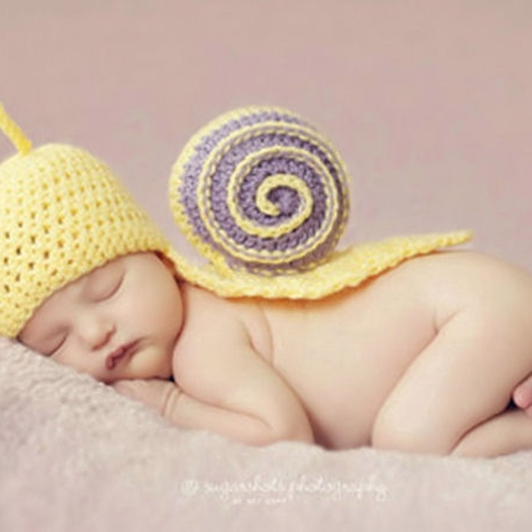 snailphotopropbabynewborncrochet 25 Breathtaking & Stunning Collection of Crochet Clothes for Newborn Babies