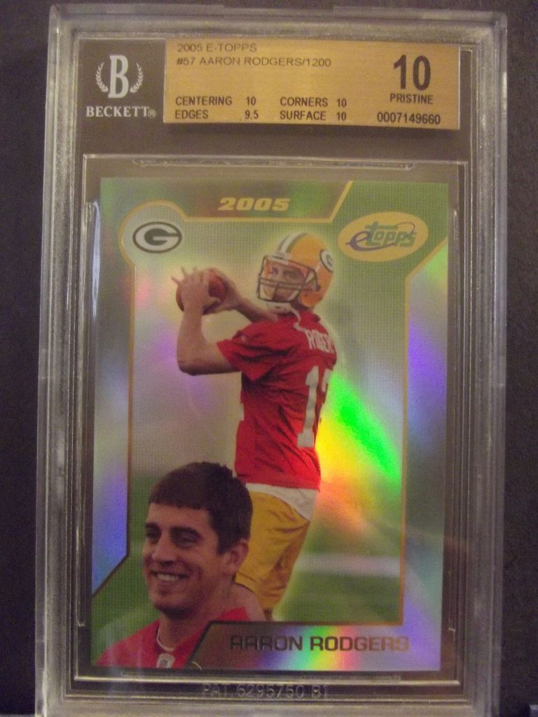 2005-Topps-E-Topps-57-Aaron-Rodgers-RC-Rookie-rd-BGS-10-Pristine Top 10 Most Valuable & Expensive eTopps Sports Cards