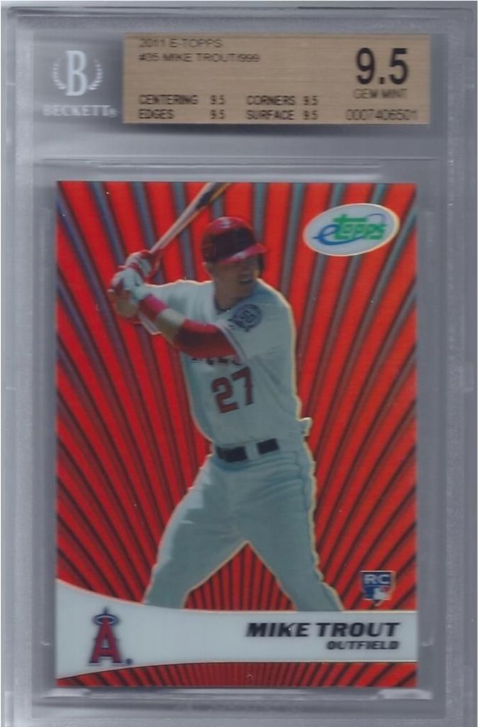 2011-Mike-Trout-eTopps-Refractor-RC-BGS-9.5-Gem-Mint-wfour-9.5-subs...-25999 Top 10 Most Valuable & Expensive eTopps Sports Cards