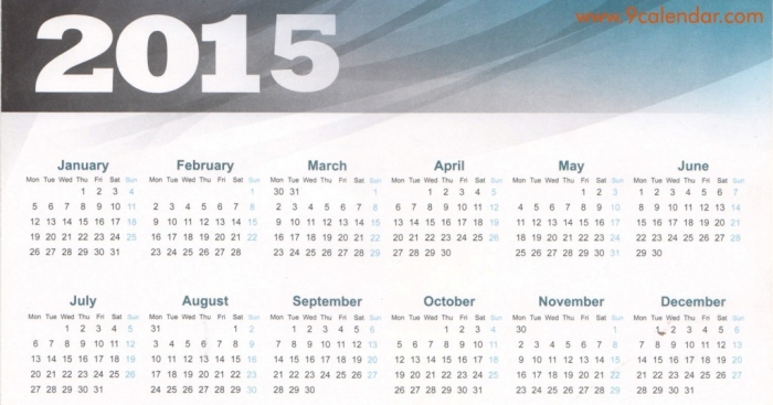 Best 15 Printable Calendar Templates 11 2015-Calendar.
