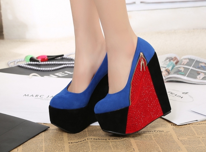 Top 20 Fashion Trends that Men Hate 15 240--shipping-Fashion-sparkling-diamond-cm-ultra-high-heels-color-block-platform-women-s-platform-wedges-240