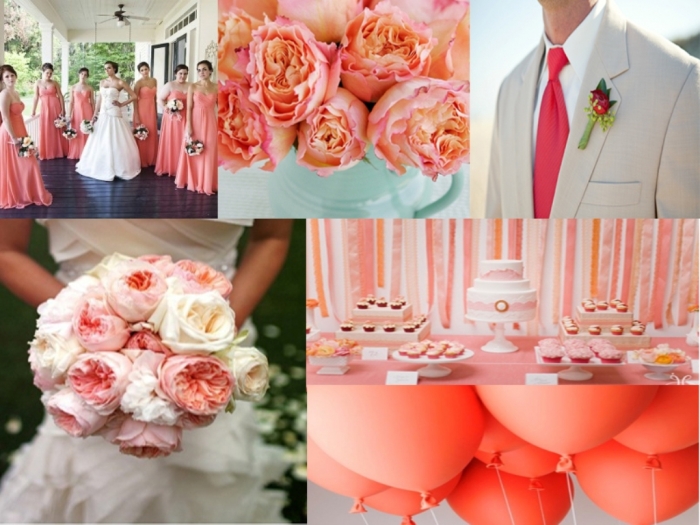 Top 10 Modern Color Trends for Weddings Planned 15 Coral Summer Wedding Inspiration Board