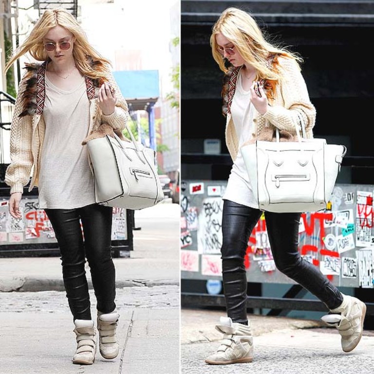 Top 20 Fashion Trends that Men Hate 14 Dakota-Fanning-wedge-sneakers-shoes-by-Isabel-Marant